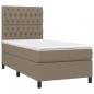 Preview: Boxspringbett mit Matratze & LED Taupe 90x200 cm Stoff