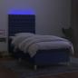 Preview: Boxspringbett mit Matratze & LED Blau 90x190 cm Stoff