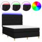 Preview: Boxspringbett mit Matratze & LED Schwarz 140x200 cm Stoff