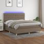 Preview: ARDEBO.de - Boxspringbett mit Matratze & LED Taupe 180x200 cm Stoff