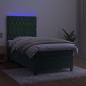 Preview: Boxspringbett mit Matratze & LED Dunkelgrün 80x200 cm Samt