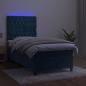 Preview: Boxspringbett mit Matratze & LED Dunkelblau 90x190 cm Samt