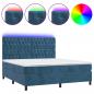 Preview: Boxspringbett mit Matratze & LED Dunkelblau 180x200 cm Samt