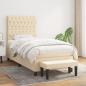 Preview: ARDEBO.de - Boxspringbett mit Matratze Creme 90x190 cm Stoff