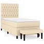 Preview: Boxspringbett mit Matratze Creme 90x190 cm Stoff