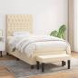 Preview: ARDEBO.de - Boxspringbett mit Matratze Creme 90x200 cm Stoff