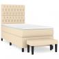 Preview: Boxspringbett mit Matratze Creme 90x200 cm Stoff