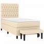 Preview: Boxspringbett mit Matratze Creme 90x200 cm Stoff