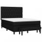 Preview: Boxspringbett mit Matratze Schwarz 140x200 cm Stoff