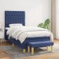 Preview: ARDEBO.de - Boxspringbett mit Matratze Blau 90x200 cm Stoff