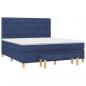 Preview: Boxspringbett mit Matratze Blau 180x200 cm Stoff