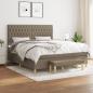 Preview: ARDEBO.de - Boxspringbett mit Matratze Taupe 180x200 cm Stoff