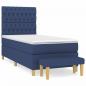 Preview: Boxspringbett mit Matratze Blau 90x190 cm Stoff