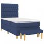 Preview: Boxspringbett mit Matratze Blau 90x190 cm Stoff