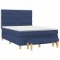 Preview: Boxspringbett mit Matratze Blau 140x200 cm Stoff