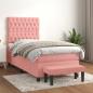 Preview: ARDEBO.de - Boxspringbett mit Matratze Rosa 90x200 cm Samt