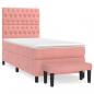 Preview: Boxspringbett mit Matratze Rosa 90x200 cm Samt