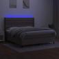 Preview: Boxspringbett mit Matratze & LED Taupe 180x200 cm Stoff