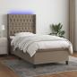 Preview: ARDEBO.de - Boxspringbett mit Matratze & LED Taupe 90x200 cm Stoff