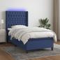 Preview: ARDEBO.de - Boxspringbett mit Matratze & LED Blau 90x200 cm Stoff