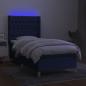 Preview: Boxspringbett mit Matratze & LED Blau 90x200 cm Stoff