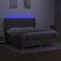 Preview: Boxspringbett mit Matratze & LED Taupe 180x200 cm Stoff