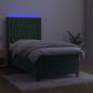 Preview: Boxspringbett mit Matratze & LED Dunkelgrün 80x200 cm Samt