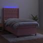 Preview: Boxspringbett mit Matratze & LED Rosa 90x190 cm Samt