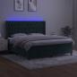 Preview: Boxspringbett mit Matratze & LED Dunkelgrün 160x200 cm Samt