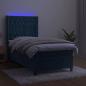 Preview: Boxspringbett mit Matratze & LED Dunkelblau 90x190 cm Samt