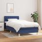 Preview: ARDEBO.de - Boxspringbett mit Matratze Blau 90x200 cm Stoff