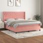 Preview: ARDEBO.de - Boxspringbett mit Matratze Rosa 180x200 cm Samt