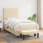 Preview: ARDEBO.de - Boxspringbett mit Matratze Creme 100x200 cm Stoff