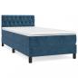 Preview: Boxspringbett mit Matratze Dunkelblau 100x200 cm Samt