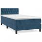 Preview: Boxspringbett mit Matratze Dunkelblau 90x190 cm Samt