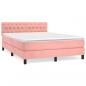 Preview: Boxspringbett mit Matratze Rosa 140x190 cm Samt