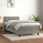 Preview: ARDEBO.de - Boxspringbett mit Matratze Hellgrau 80x200 cm Samt