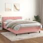 Preview: ARDEBO.de - Boxspringbett mit Matratze Rosa 140x200 cm Samt