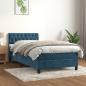 Preview: ARDEBO.de - Boxspringbett mit Matratze Dunkelblau 90x200 cm Samt