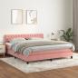 Preview: ARDEBO.de - Boxspringbett mit Matratze Rosa 180x200 cm Samt