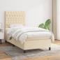 Preview: ARDEBO.de - Boxspringbett mit Matratze Creme 90x190 cm Stoff