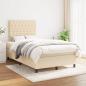 Preview: ARDEBO.de - Boxspringbett mit Matratze Creme 120x200 cm Stoff