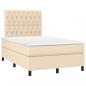 Preview: Boxspringbett mit Matratze Creme 120x200 cm Stoff