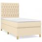 Preview: Boxspringbett mit Matratze Creme 90x190 cm Stoff