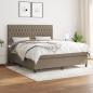 Preview: ARDEBO.de - Boxspringbett mit Matratze Taupe 180x200 cm Stoff