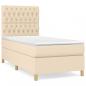 Preview: Boxspringbett mit Matratze Creme 100x200 cm Stoff