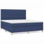 Preview: Boxspringbett mit Matratze Blau 180x200 cm Stoff