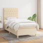 Preview: ARDEBO.de - Boxspringbett mit Matratze Creme 90x200 cm Stoff