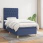 Preview: ARDEBO.de - Boxspringbett mit Matratze Blau 90x190 cm Stoff