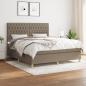 Preview: ARDEBO.de - Boxspringbett mit Matratze Taupe 180x200 cm Stoff